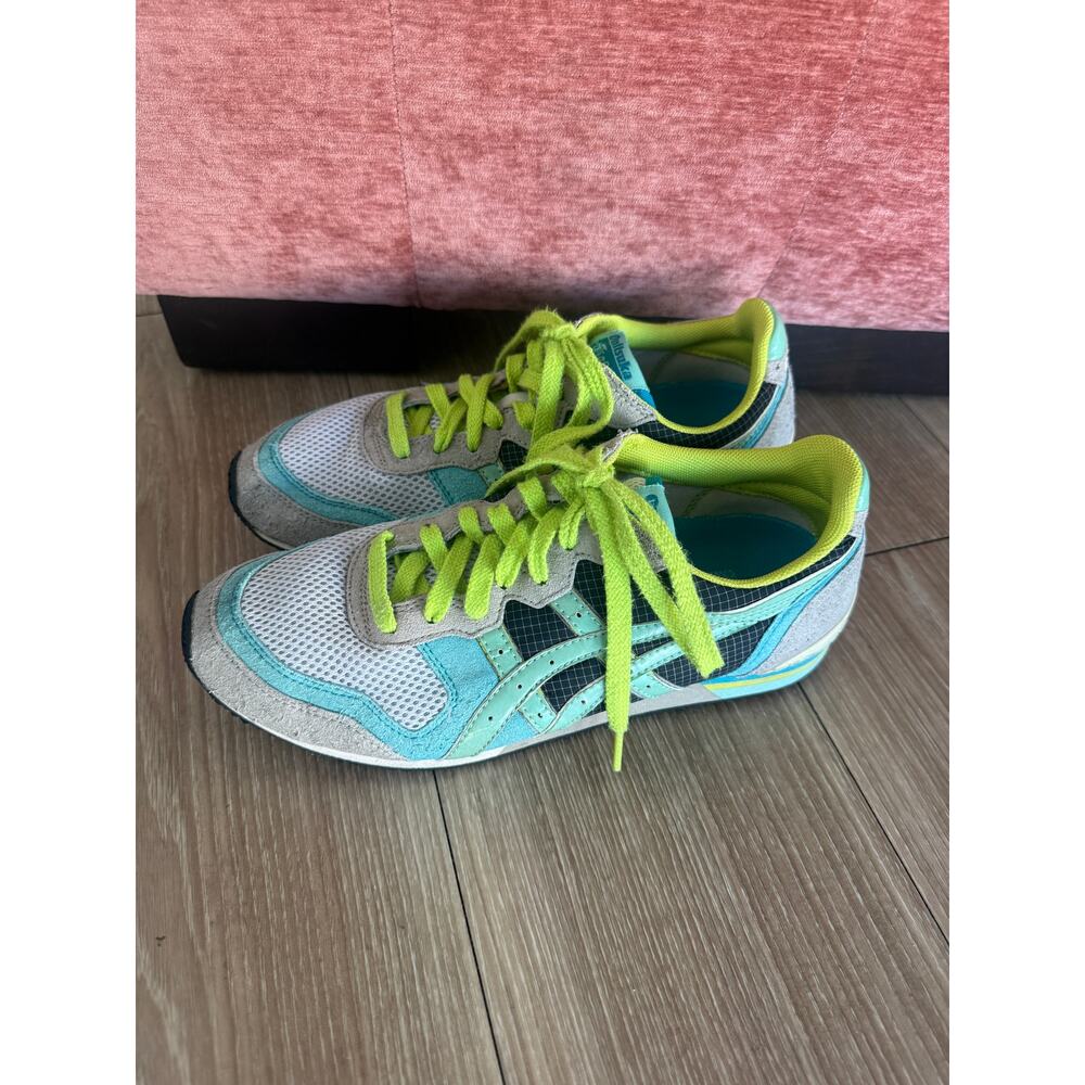 Onitsuka Tiger Colorado 85 Sneakers Teal Neon Green Grey Women's US 7 HN8B5